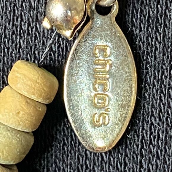 Chico’s lightweight tan breaded necklace with cream mini tassels branded hangtag - Picture 10 of 10